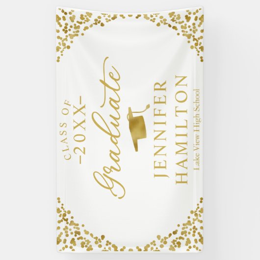 Afstuderen Witgouden Afstuderen Spandoek (Verticaal)