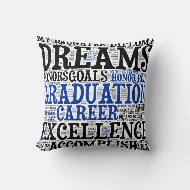 Afstuderen Word Cloud Sierkussen (Voorkant)