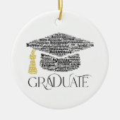 Afstuderen Word Graduation Cap Party Keramisch Ornament (Voorkant)
