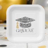 Afstuderen Word Graduation Cap Party Papieren Bordje