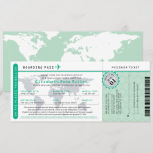 Afstuderen World Traveler Boarding Pass Invitation Kaart