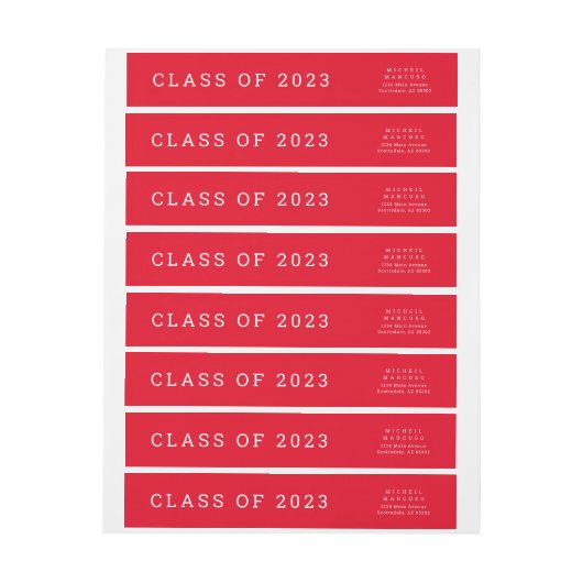 Afstuderen Wraparound Red Return Label (Vel)