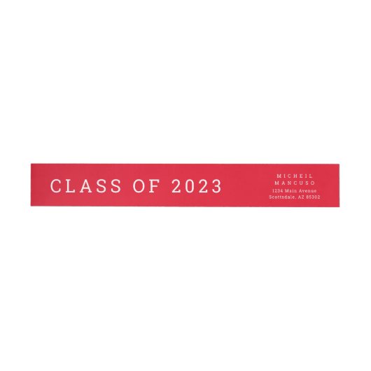 Afstuderen Wraparound Red Return Label (Individueel)
