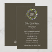 Afstuderen Wreath Graduation Party Invitation Kaart (Voorkant / Achterkant)