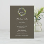 Afstuderen Wreath Graduation Party Invitation Kaart (Staand voorkant)
