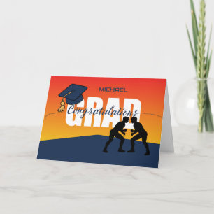 Afstuderen Wrestling Atleet Gefeliciteerd Afstudee Kaart