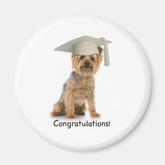 Afstuderen Yorkie Gefeliciteerd Magneet (Voorkant)