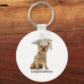 Afstuderen Yorkie Gefeliciteerd Sleutelhanger (Voorkant)