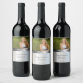 Afstuderen Zilververzachting Zijde Zijde Zijde Zi Wijn Etiket (Flessen)