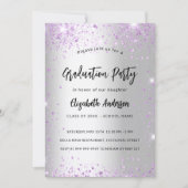 Afstuderen zilverviolet paars kaart (Voorkant)