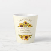 Afstuderen Zonnebloemen Bloemen Afstuderen Latte Mok (Voorkant)