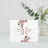 Afstuderen Zuurmonogram Floral Aankondiging Pos (Staand voorkant)
