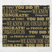 Afstuderen zwart en goud bier etiket (Enkel label)