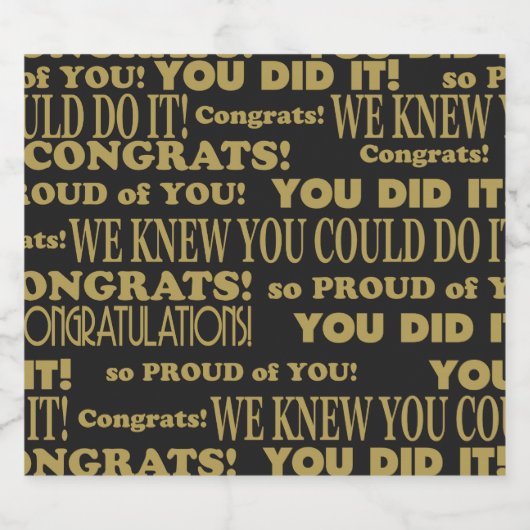 Afstuderen zwart en goud bier etiket (Enkel label)