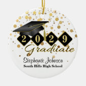 Afstuderen zwart en goud foto keramisch ornament (Voorkant)