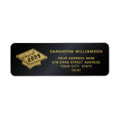 Afstuderen Zwart en Goud Klasse van 2025 Afstudere Etiket (Voorkant)