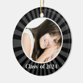 Afstuderen zwart foto kerstversiering keramisch ornament (Links)