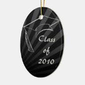 Afstuderen zwart gepersonaliseerd kerstornament keramisch ornament (Links)