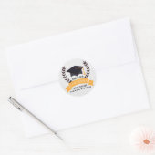 Afstuderen zwart Pet en krans Ronde Sticker (Envelop)