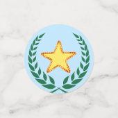 Afstuderen zwart pet, laurel en sterren Confetti (Kleine voorkant)