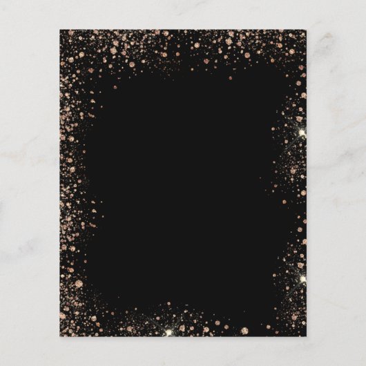 Afstuderen zwart roos goud 2025 uitnodiging (Achterkant)