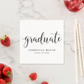 Afstuderen zwart script | Aangepaste achtergrondkl Servetten (Insitu)