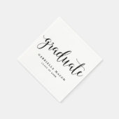 Afstuderen zwart script | Aangepaste achtergrondkl Servetten (Hoek)