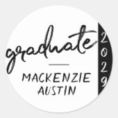 Afstuderen zwart script | Classic Keepsake met Jaa Ronde Sticker (Voorkant)