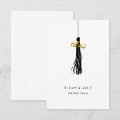 Afstuderen zwart Tassel - Aangepast Bedankkaart (Voorkant / Achterkant)