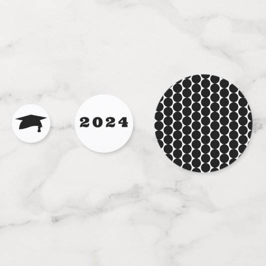 Afstuderen Zwart & Wit Confetti (Achterkanten)