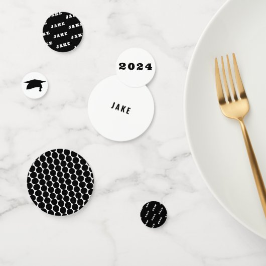 Afstuderen Zwart & Wit Confetti (Groep)