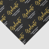 Afstuderen Zwart Wit Goud Afstudeerder Naam Klasse Tissuepapier (Detail)