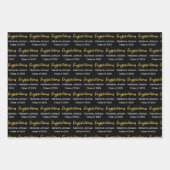 Afstuderen Zwart Wit Goud Gefeliciteerd Naam Inpakpapier Vel (Voorkant 2)