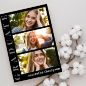 Afstuderen Zwart-wit Moderne minimalistische foto Aankondiging