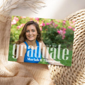 Afstuderen Zwart-wit Moderne minimalistische foto Aankondiging