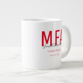 Afstuderen zwarte datumnaam Mate MFA Giant Coff Extra Grote Beker (Voorkant rechts)