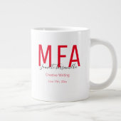 Afstuderen zwarte datumnaam Mate MFA Giant Coff Extra Grote Beker (Rechts)