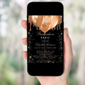 Afstuderen zwarte goudballonnen kaart