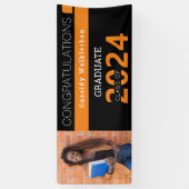 Afstuderen zwarte Oranje foto-Afstuderen banner (Verticaal)
