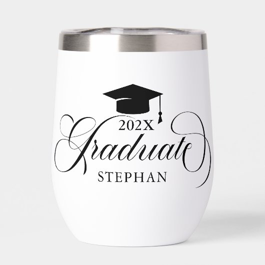 Afstuderen zwarte scripttypografie (Achterkant)