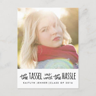 Afstuderen zwarte Typografie   De datum-foto opsla Aankondigingskaart