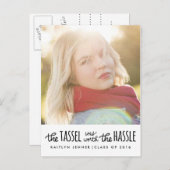 Afstuderen zwarte typografie | De datumfoto opslaa Aankondigingskaart (Voorkant / Achterkant)