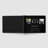 Afstuderen zwarte witte naam scriptfoto gastenboek (Volledig)