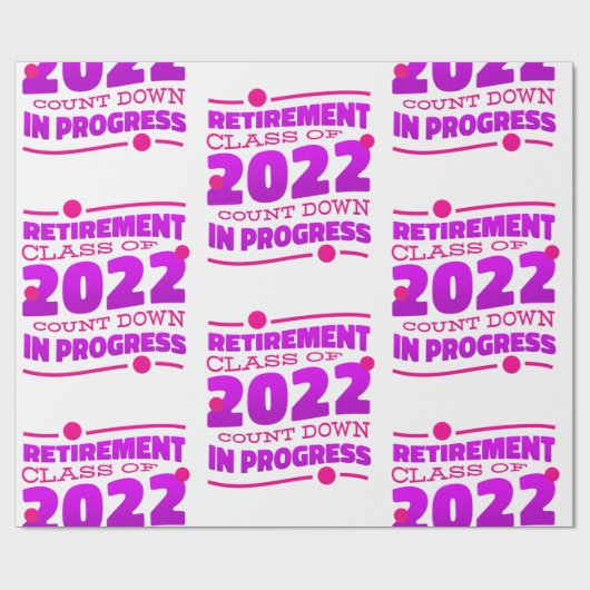 aftellen met pensioen 2022 grappig roze cadeaupapier (Vlak)