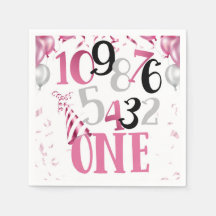 Aftellen naar One Party Napkins-Pink