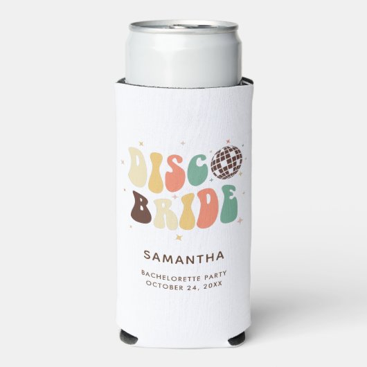 Aftellen tot de Bruiloft Disco Bruid Naam Retro Ma (Seltzer Voorkant)