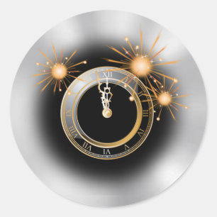 Aftellen tot de nieuwjaarschaarster ronde sticker