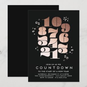 Aftellen - Uitnodiging voor nieuwe jaren Eve-parti