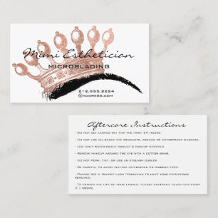 Aftercare Brows Roos Crown Microblading Visitekaartje
