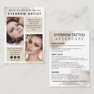Aftercare Eyebrow Tattoo Kaarten Visitekaartje